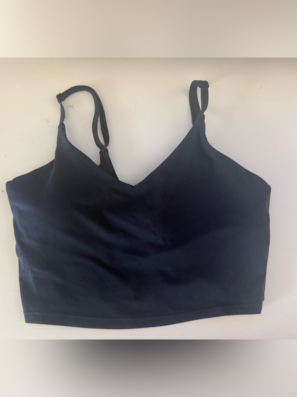 Athleta cropped athletic top, navy blue